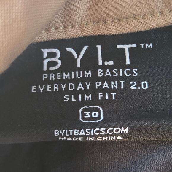 BYLT Everyday Pant 2.0 Premium Basics Men's sz 30, Fits sz 28 ? Tan Tapered - Picture 9 of 11
